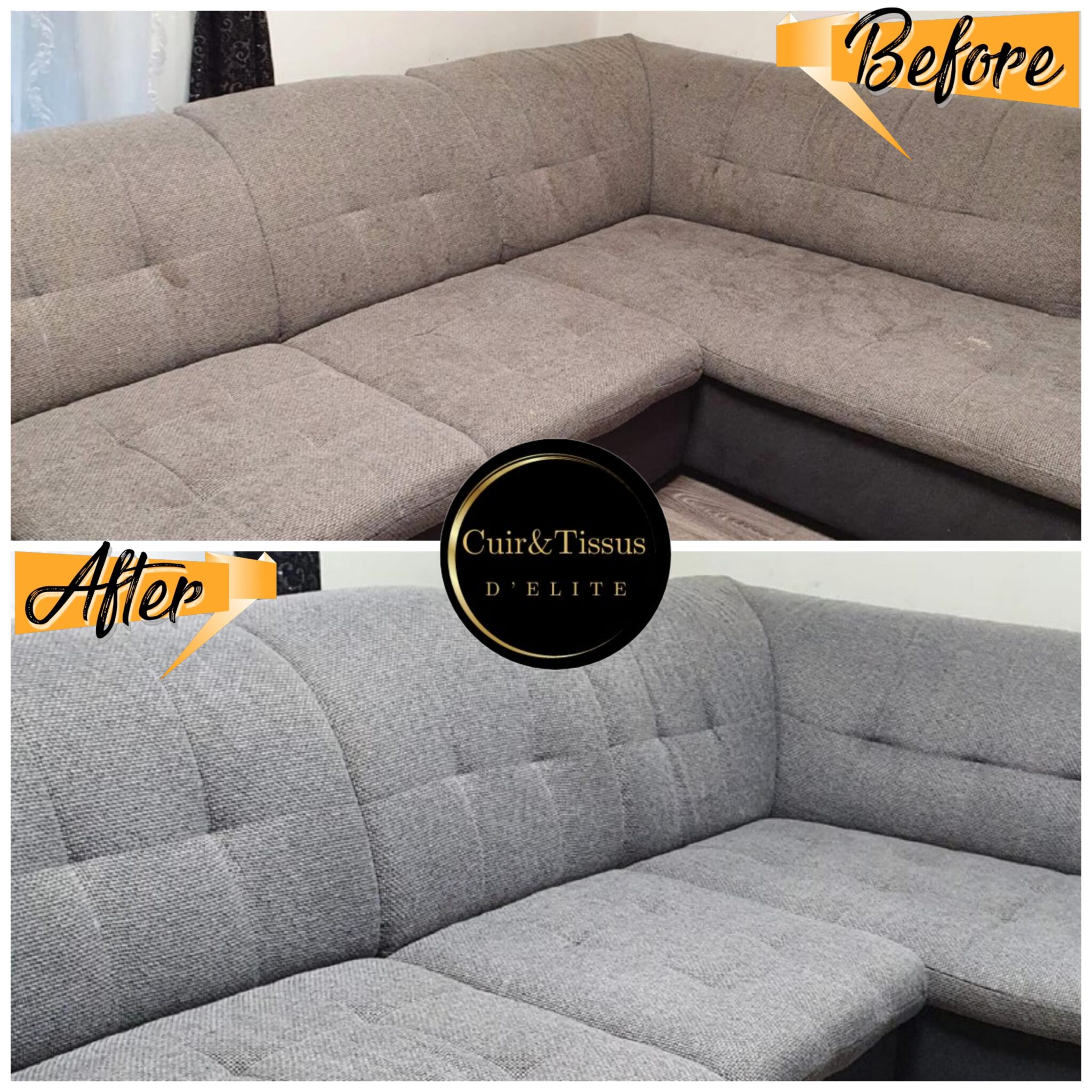 CANAPE GRIS TISSU